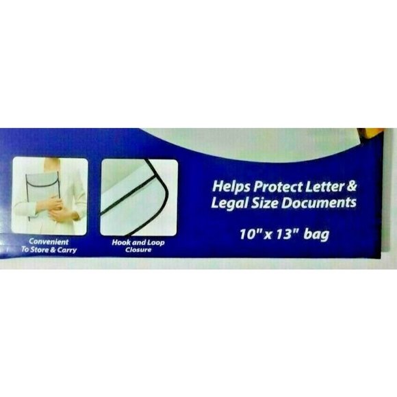 Fire Resistant Document Bag Helps Protects Important Papers Letters 10 x 13-In - Picture 2 of 2